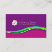 Roze Paarse Groene Kromme Visitekaartje (Achterkant)