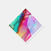 Roze Paarse Groene Marmer Abstracte Waterverf Servet (Hoek)