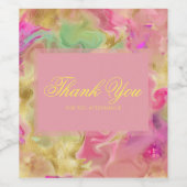 Roze, paarse, groene marmer met dank aan uw kaart wijn etiket (Enkel label)