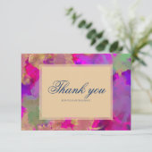 Roze, paarse, groene marmeren inkt uitnodigingen (Staand voorkant)