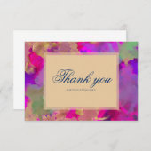 Roze, paarse, groene marmeren inkt uitnodigingen (Voorkant / Achterkant)