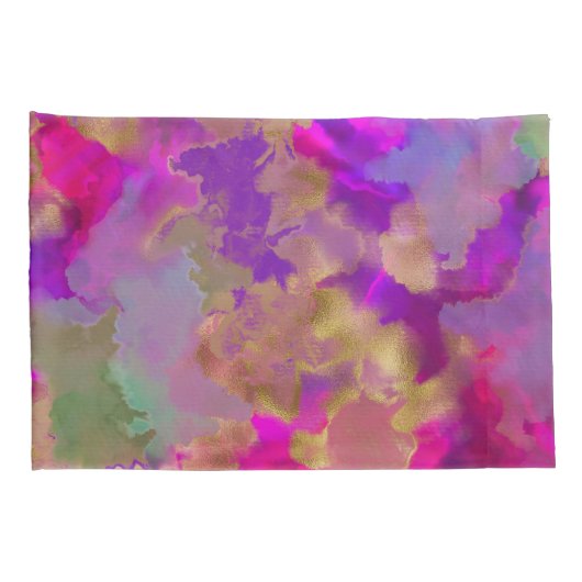 Roze, paarse, groene marmerinkinktkussenblokken ho kussensloop (Achterkant-Rechts)