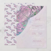 Roze Paarse groene vlinderschildering Kaart (Voorkant / Achterkant)