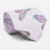 Roze Paarse groene vlinderschildering Stropdas (Opgerold)