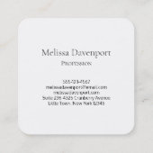 Roze Paarse groene Waterverf Floral Border Vierkante Visitekaartje (Achterkant)