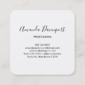 Roze Paarse groene Waterverf Floral Border Vierkante Visitekaartje (Achterkant)