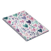 ROZE PAARSE GROENE WATERVERF LIEFDE HARTEN NOTITIEBOEK (Rechterzijde)