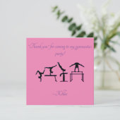 Roze & Paarse Gymnastiek Dank u kaart (Staand voorkant)