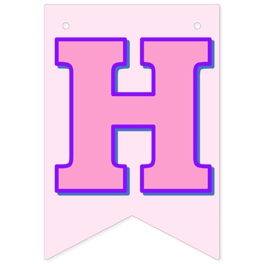 Roze Paarse Happy Birthday Banner Swallowtail (Tweede vlag)