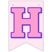 Roze Paarse Happy Birthday Bunting Banner (Tweede vlag)