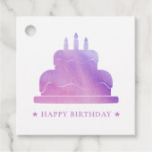 Roze & Paarse Happy Birthday Cake van Bedankjes Labels (Voorkant)