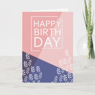 Roze & Paarse Happy Birthday Vines Kaart