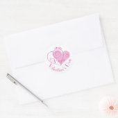 Roze Paarse harten Gelukkig Valentijnsdag Ronde Sticker (Envelop)