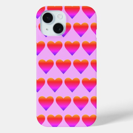 Roze Paarse harten houden van Valentijn Case-Mate iPhone Case (Achterkant)