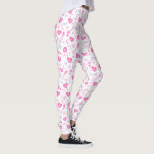 Roze paarse Harten Sterren Magische Meisjes Vrouwe Leggings (Rechts)