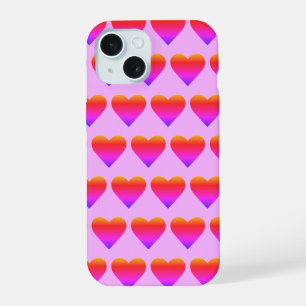 Roze Paarse Hartjes Liefde Valentijnsdag iPhone 15 Case