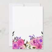 Roze & Paarse Helder Moderne Bloemengeboorte Vieri Kaart (Achterkant)