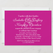 Roze paarse hibiscus bloem bruiloft uitnodiging (Achterkant)