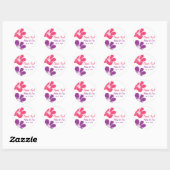 Roze Paarse Hibiscus Bruiloft Dank u Sticker (Vel)