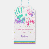 Roze & Paarse Hoge Vijf Gift Labels Cadeaulabel (Voorkant)