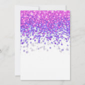 Roze Paarse Hollywood Glitter Sweet Sixteen Party Kaart (Achterkant)