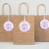 Roze paarse holografisch zoet 16 Dank u Ronde Sticker
