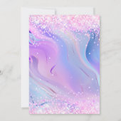 Roze paarse holografisch zoet 16 kaart (Achterkant)