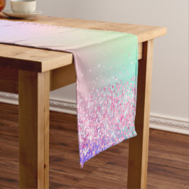 Roze paarse holografische comfetti korte tafelloper