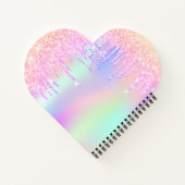 Roze paarse holografische meisjesnaam notitieboek (Achterkant)