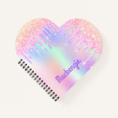 Roze paarse holografische meisjesnaam notitieboek (Voorkant)