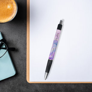 Roze paarse holografische monogram pen