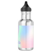 Roze paarse holografische monogram script waterfles  (Rechts)