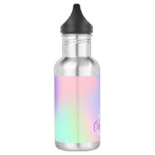 Roze paarse holografische monogram script waterfles  (Links)