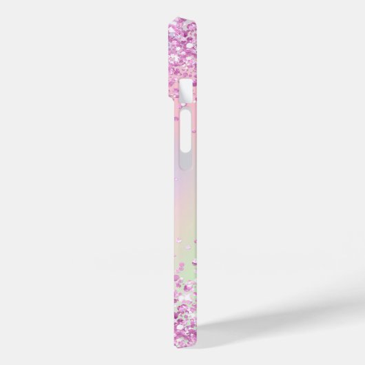 Roze paarse holografische naam script Case-Mate iPhone case (Achterkant / Links)