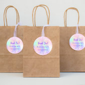 Roze paarse holografische quinceanera dank u ronde sticker