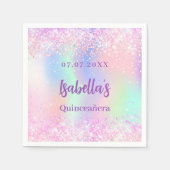 Roze paarse holografische sparkles Quinceanera Servet (Voorkant)