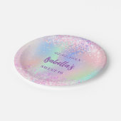 Roze paarse holografische sparkles Sweet 16 Papieren Bordje (Gekanteld)