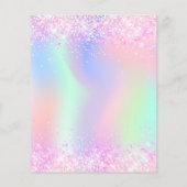 Roze paarse holografische Sweet 16 budget uitnodig (Achterkant)