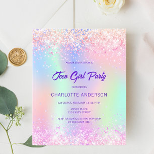 Roze paarse holografische tiener meisje budget ver