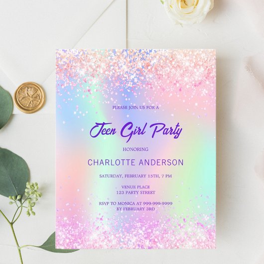 Roze paarse holografische tiener meisje budget ver