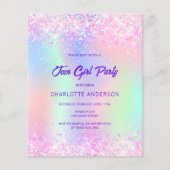 Roze paarse holografische tiener meisje budget ver (Voorkant)