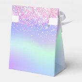 Roze paarse holografische verjaardag bedankdoosjes (Achterkant)