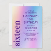 Roze Paarse Holografische Verjaardag Kaart (Voorkant)