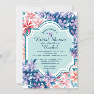 Roze & Paarse Hydrangea Flowers Vrijgezellenfeest Kaart