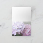 © Roze & Paarse hydrangeas Weddenschappen Dank u Bedankkaart (Binnen)
