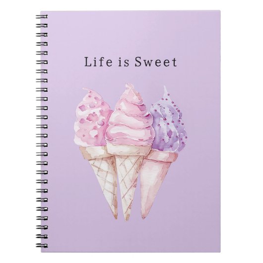 Roze Paarse Ijsjes Notitieboek (Voorkant)