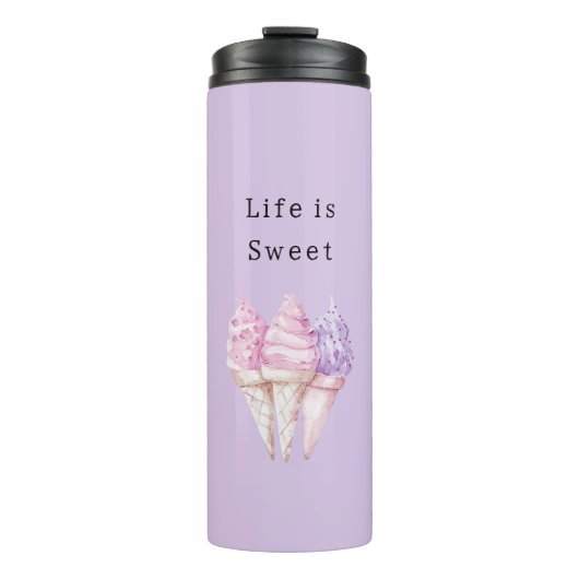 Roze Paarse Ijsjes Thermosbeker (Voorkant)