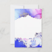 Roze Paarse Jewel Tones Ink Wash RSVP Kaartje (Achterkant)