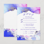 Roze Paarse Jewel Tones Ink Wash RSVP Kaartje (Voorkant / Achterkant)