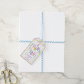 Roze & Paarse Jump Gift Labels Cadeaulabel (Met Touw)